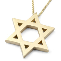 Deluxe 14K Gold Star of David Pendant Necklace