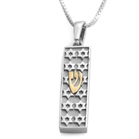 14K Gold Star of David Mezuzah Case Pendant Necklace (Choice of Color)